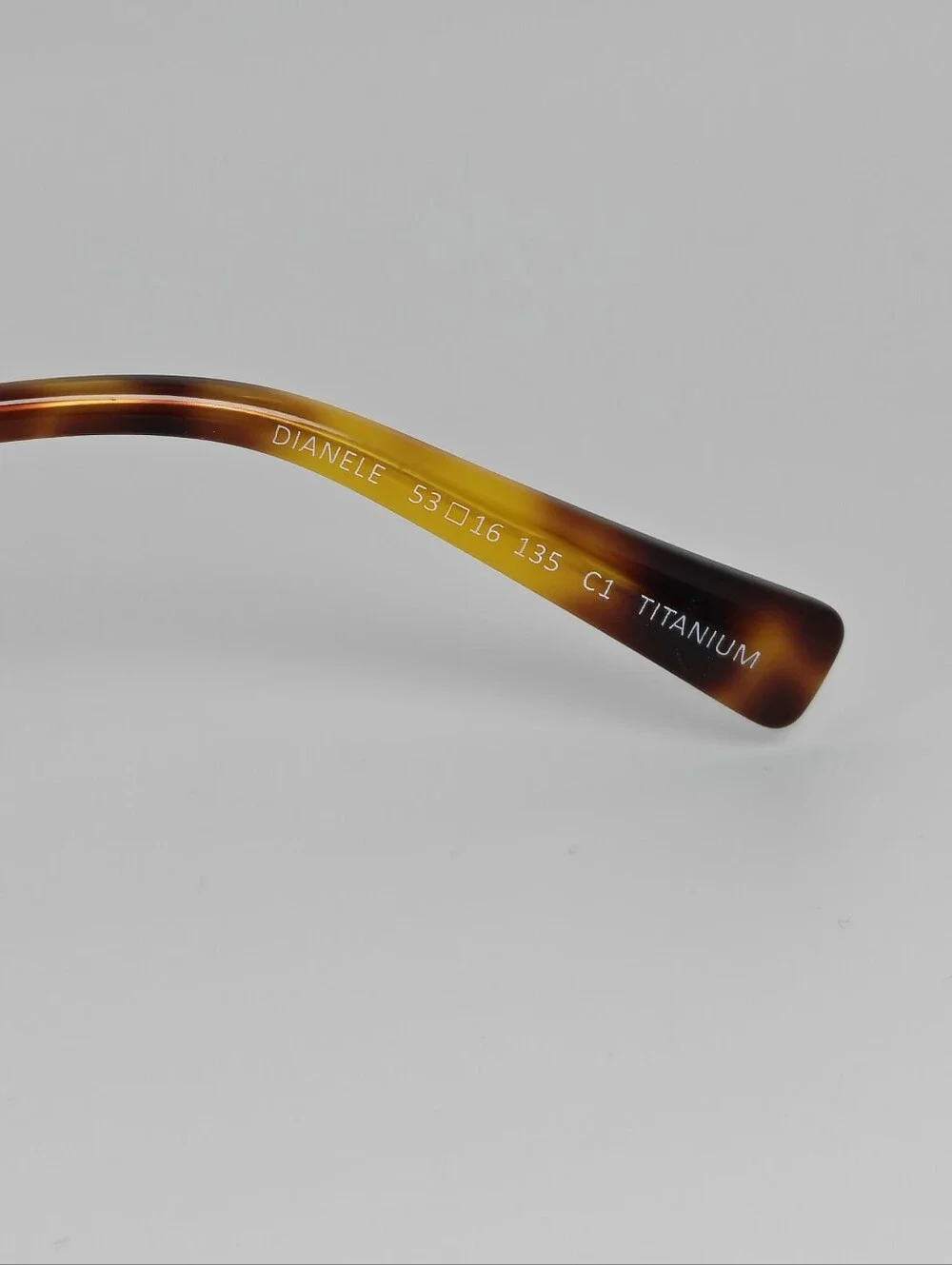 Dianele. Women's Gold Titanium Rounded Square Eyeglass Frames